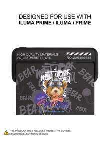 1 unidade de capa protetora decorativa antiqueda para IQO ILUMA/ILUMA I ONE ILUMAPRIME, caixa para 20 HeatSticks, acessório de moda, superfície em couro PU multicolorido com estampa de urso de anime Argyle, proteção completa de 360 graus, absorção de impacto, antiderrapante, ideal para fumantes, presente criativo para namorado(a) em aniversários, Ano Novo, Dia dos Namorados e Natal.