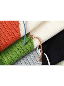 Men's Sweater With Autumn And Winter Design Sense, Contrasting Color Splicing Knit Sweater, Brand Round Neck Loose And Plush Warm Top/Cotton 45% - Green - View 10