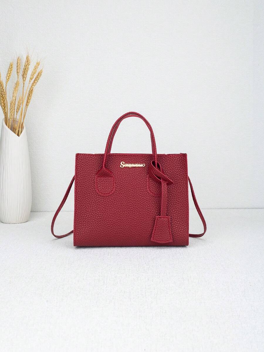 New Mini Square Bag, Leather Texture Handbag, Ladies Shoulder Crossbody Bag, Casual Bag Suitable For Shopping, Walking, Red Women Bag, Best Mother's Day Gifts Women - Burgundy - View 1