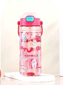 1 件 550 毫升儿童卡通吸管杯，小学生软硅胶手柄水瓶随行杯 - 彩色 - 查看 15
