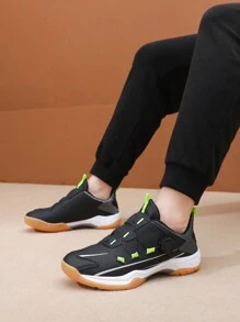 TACHUAN Swivel Buckle Badminton Shoes For Men, New Mesh Breathable Professional Non-Slip Badminton Sneakers - Black and White - View 7