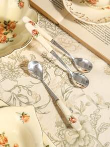 1 pieza Soporte para palillos de cerámica con estampado de rosas nicho, adecuado para almacenar palillos, cucharas y tenedores, frasco de almacenamiento de cocina, regalo ideal para inauguración de casa