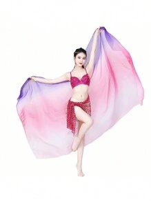 Lady's Belly Dance Lightweight Imitated Silk Gradual Colorful Scarf Veil 2.5*1.2M Shawl - Multicolor - View 23