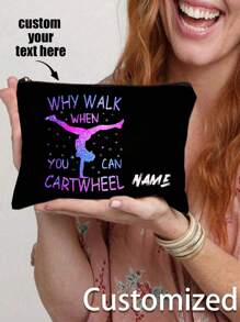 Custom Rhythmic Gymnastics Printed Cosmetic Bag - Dance Makeup Bag,Customizable To Your Exclusive Design, Storage Bag,Reusable Women's Toiletry Organizer, Handheld Party Pouch, School Pencil Case, Gymnastics Gift For School Cosmetic Bag Back To School Supplies Cosmetic Storage School Stuff Bag Organizer Room Stuff,Letter,Cosmetic Bag/Makeup Bag,Ideal Gifts For Her,Women, Rookies & White-Collar Workers,Girlfriend,Pink Girls,Her,Friends,Children,Family,Travel Accessories - Black - View 3