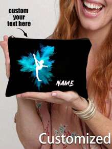 Custom Rhythmic Gymnastics Printed Cosmetic Bag - Dance Makeup Bag,Customizable To Your Exclusive Design, Storage Bag,Reusable Women's Toiletry Organizer, Handheld Party Pouch, School Pencil Case, Gymnastics Gift For School Cosmetic Bag Back To School Supplies Cosmetic Storage School Stuff Bag Organizer Room Stuff,Letter,Cosmetic Bag/Makeup Bag,Ideal Gifts For Her,Women, Rookies & White-Collar Workers,Girlfriend,Pink Girls,Her,Friends,Children,Family,Travel Accessories - Black - View 2