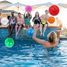 7PCS Transparent Inflatbatble Beach Ball Outdoor Hang Balloon Patio Holiday Decorations Water Inflatable Games - Multicolor - View 4