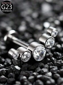 1 pièce Boucle d'oreille en titane G23 et F136 avec strass, anneau de lèvre à filetage interne 16G, bijoux pour piercings