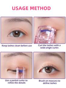 Easy-To-Use Mini Eyelash Curler - Hypoallergenic, Suitable For Beginners And Travel, Available In Clear And Glitter Versions, Portable Glowing Eyelash Curler, 24-Hour Long-Lasting, Non-Irritating, Classic Compact Eyelash Curler For Women, Suitable For Travel, No Battery Needed, Partially Curled For Beginners - Hypoallergenic, Alcohol-Free - Multicolor - View 5