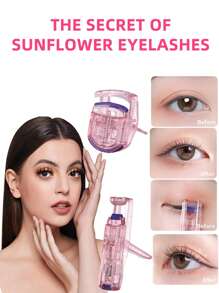 Easy-To-Use Mini Eyelash Curler - Hypoallergenic, Suitable For Beginners And Travel, Available In Clear And Glitter Versions, Portable Glowing Eyelash Curler, 24-Hour Long-Lasting, Non-Irritating, Classic Compact Eyelash Curler For Women, Suitable For Travel, No Battery Needed, Partially Curled For Beginners - Hypoallergenic, Alcohol-Free - Multicolor - View 2