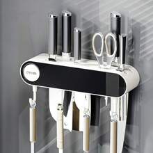 Multifunctional Kitchen Knife Rack - With Sharpener Stone - Easy To Install And Use - Space-Saving And Stylish Kitchen Storage Rack