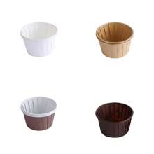 LIFETALK 50/100PCS White, Kraft, Brown Paper Muffin Cups Homemade Baking Molds Kitchen Birthday Party Supplies PE Coated Oilproof Printing Design Round Cupcake Cases