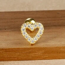 22 Styles Stainless Steel Mini Zirconia 1 Piece Stud Earring Women,Valentine's Day Earrings,18K Gold Plated Helix Screw Ball Ear Studs Tragus Cartilage Piercing Jewelry - Y20437-gold-white-1pc - View 7