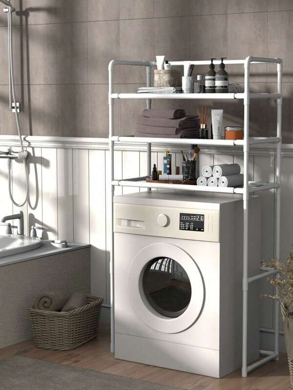 1 pezzo Portaoggetti per il bagno, per lavatrice, rack rimovibile da pavimento, carico massimo 20 kg, decorazione per il bagno, organizer da bagno, accessori da bagno estivi