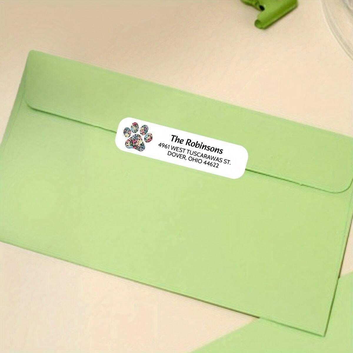 Custom 54pcs return address label stickers personalized family name