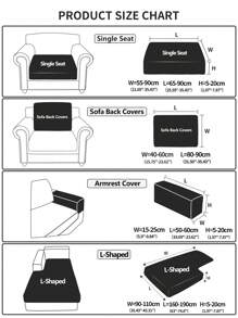 1 件弹力沙发座垫套，简约现代防滑沙发套，适合 L 形和 1/2/3/4 座沙发，四季皆宜 - 深灰色 - 查看 2
