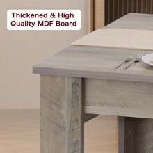 Dining Table For 4-6, 63" Inch Dining Tables For 4, Farmhouse Large Kitchen Dining Table, Rectangular Dining Room Table, Dinner Table For Kitchen, Living Room, Dining Room - Grey - View 5