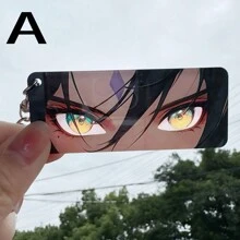 1pc Anime Eye-Shaped Transparent Card, Anime Peripheral Creative Backpack/Keychain Pendant Card, Collection Commemorative Card