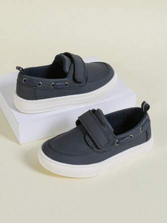 New British Style Kids Hook-And-Loop Casual Shoes, Lightweight Waterproof Non-Slip Soft Bottom Wear-Resistant Breathable Comfortable Loafers, Suitable For Students, Parties, Travel, Hiking, Daily Leisure