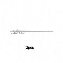 2 Pieces Stainless Steel Piercing Needle Insertion Tool, Tapered Body Piercing Jewelry With Threadless Ear Lip Nose Nipple Puncture Receiver Guide Pin Tool - Silver - View 8