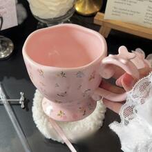 Caneca de cerâmica criativa e fofa de 380 ml, copo de água minimalista e de grande capacidade para a volta às aulas