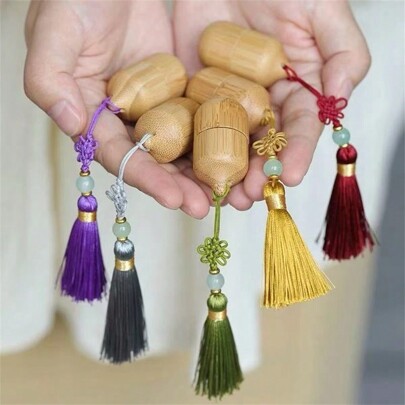 1 قطعة زجاجة بامبو قابلة لإعادة التعبئة بسعة 1 مل لزيوت عطرية وكوزميتيك، زجاجة ذات بكرة من الصلب، أنبوب زجاجي صغير مع شرابات