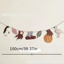 Bandiere con stampe di animali della foresta tropicale pluviale, decorazioni per feste di compleanno e aule scolastiche