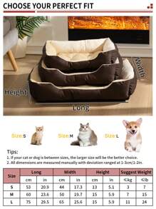 Hollypet 1 pieza Cama para mascotas para perros y gatos pequeños, nido de mascota lavable, cómodo y antideslizante, apta para gatos y perros pequeños y medianos, para todas las estaciones