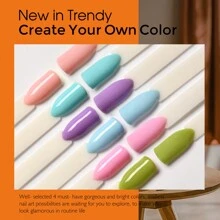 Ensemble de poudre trempée NOCIS, 6 couleurs rose, jaune, violet, vert, bleu pour le printemps et l'été. Ensemble de poudre trempée pour manucure Nail Art DIY salon à domicile, Cadeau pour femmes, sans besoin de lampe à ongles