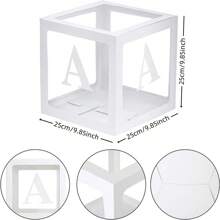 3pcs 1st Birthday Decorations, Balloon Box Suitable For 1 Year Old Birthday Decor, Letter Block Cube Photo Props Party Decor, Cake Smash Background - Pink - View 3