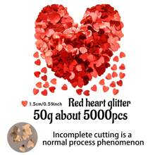 1 paquet/5000 pièces de confettis en forme de cœur de 1 pouce, blancs et rouges, roses, or/rouges/rose gold paillettes, papier de soie de couleurs mélangées. Confettis en forme de cœur pour la décoration de la Saint-Valentin - pour lancer des cœurs pour le mariage, la décoration de table romantique, le lieu, le bouquet à la main, le remplissage de ballons transparents
