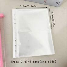 A5 Binder Double-Buckle Cover, 10pcs Refill Sleeves Bags, DIY Loose Leaf Photo Collect Book, Kpop Organizer Holder,Back To School,School Supplies