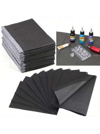 100/50/25/10片装牙科围兜 - 纹身桌布围兜 纹身穿孔牙医围兜 病人围兜 纹身托盘罩 三层牙科围兜