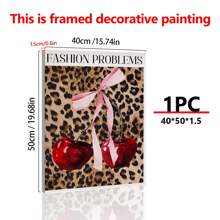 1PC, Áp phích treo bằng vải bạt, Tranh trang trí có khung bằng gỗ nguyên khối 40*50cm, Áp phích tạp chí cổ điển, Áp phích anh đào da báo, Nghệ thuật, In thời trang, Nghệ thuật, Nghệ thuật treo tường thời trang cổ điển, In áp phích thời trang, Nghệ thuật treo tường thời trang - Nhiều màu - Xem 13