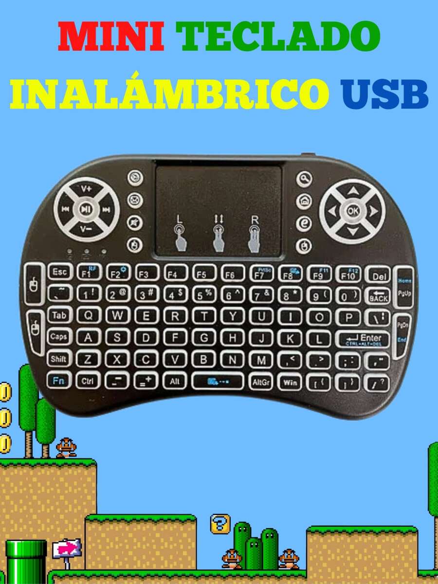 Mini Teclado Inalámbrico Touchpad Iluminado  Iluminado Smart Teclado Alfanumérico Batería de Litio Recargable - Negro - Ver 1