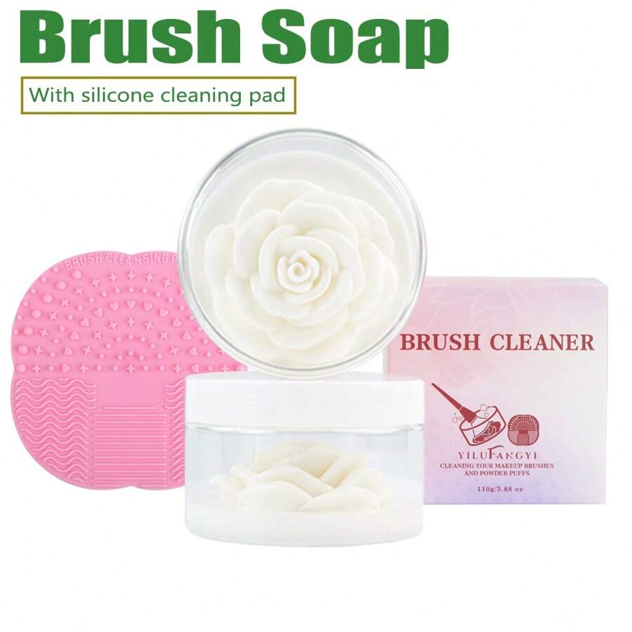 Newly Launched Flower-Shaped Makeup Brush Cleaner Soap Cleaning Kit With Silicone Pad