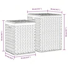 Natural Water Hyacinth Laundry Basket Set Of 2 -Friendly Storage Solutions For Bedroom Bathroom And Closet Organization Laundry Hamper, Washing Basket Bathroom Organizer, Basket, Storage Basket, Foldable Laundry Basket Laundry Baskets Back To School Travel Essentials Room Decor, Home Decor, Bedroom Decor Storage Organization And Storage - Brown - View 11