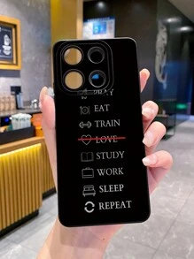 1个印有日程表图案的防震手机壳，兼容苹果/三星/Infinix/红米/OPPO/vivo/Realme等品牌，防水防摔防刮。 - 黑色 - 查看 3
