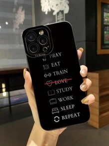 1个印有日程表图案的防震手机壳，兼容苹果/三星/Infinix/红米/OPPO/vivo/Realme等品牌，防水防摔防刮。 - 黑色 - 查看 2