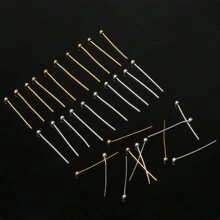 400个20毫米不锈钢圆球头眼针串珠配件，适用于珠宝制作DIY手链项链配件 - 金銀色 - 查看 5
