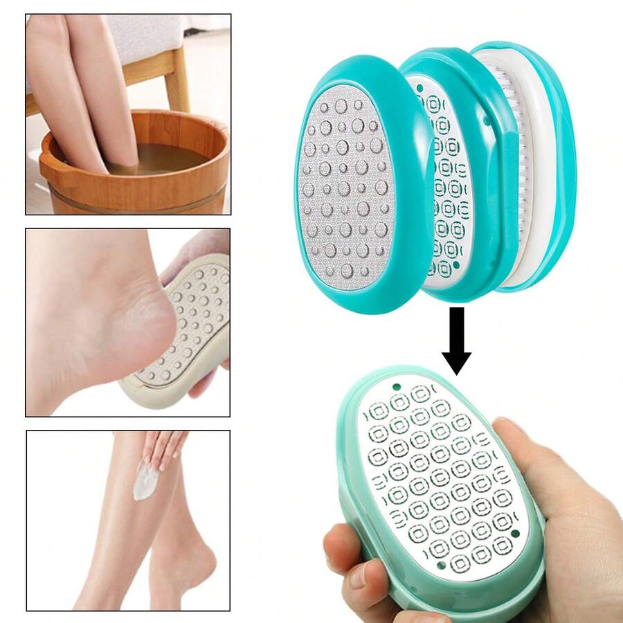 3-In-1 Stainless Steel Foot File, Foot Scrubber, Removes Calluses And Dead Skin, Foot Rasp - Unisex Foot SPA Tool For Home, Professional Salon And Travel (Blue) - Multicolor - View 1