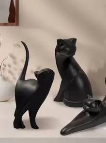 Tượng mèo hồng trang trí, tác phẩm điêu khắc mèo nghệ thuật phong cách Bắc Âu, tượng nhỏ bằng nhựa resin trang trí văn phòng, phòng ngủ, kệ sách, món quà tuyệt vời nhất cho sinh nhật, tốt nghiệp. - Nhiều màu - Xem 3