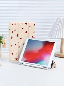 1 capa protetora para tablet com estampa de bolinhas de cereja fofa, compatível com iPad 10.2", iPad Pro 11" 2021/2020/10ª geração, iPad Mini 4/5/6, Galaxy Tab A8 10.5" 2022, Matepad 10.4"/Tab, com compartimento para lápis, antiqueda, capa com suporte para tablet