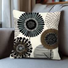 MEMNUN 1 pieza Funda de cojín con diseño de flor abstracta - Funda de almohada decorativa con estampado digital geométrico nórdico simple de colección floral bohemia, 45x45cm sin relleno, funda de almohada para sofá, decoración escolar, regreso a clases, decoración de dormitorio