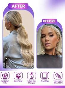 金色马尾辫接发 女士真人发马尾辫 夹式马尾辫接发 环绕式长马尾辫 雷米直发一体假发 8-24 英寸 12/613 - S12/613 - 查看 7