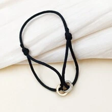 1 件不锈钢圆圈编织幸运手链适合日常装饰 - 圓形 - 查看 6