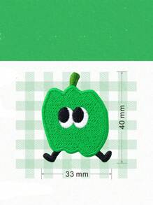 1 件装卡通蔬菜爱心刺绣贴纸手册装饰布艺收纳 iPad 自粘衣服贴片情人节