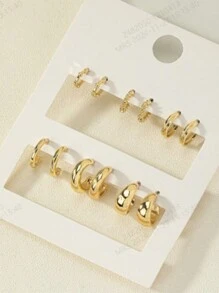 1 set Nouveaux boucles d'oreilles simples et minimalistes en forme de C, design de boucles d'oreilles pour femmes