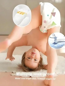 1 包/10 包 Jambo Baby 一次性婴儿尿布 0-3 岁，超薄透气吸水婴儿尿布/尿裤，适合男孩和女孩 - 彩色 - 查看 4