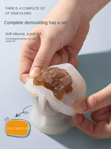 4件装小熊模具家用制冰硅胶异形冰格冰盒冰模冰棒熊卡通冰淇淋模具适用于咖啡奶茶红酒饮料等