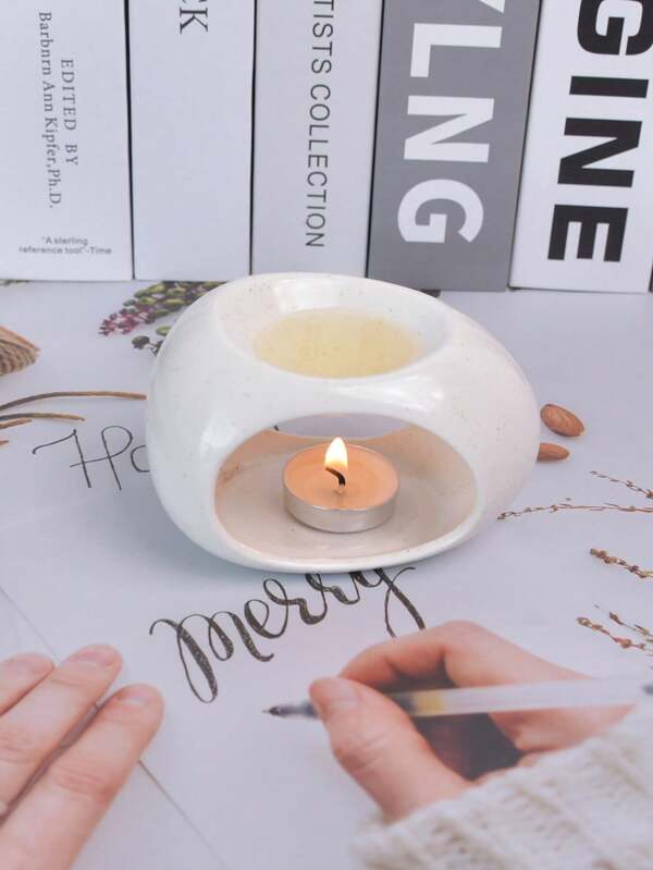 1pc Ovo-Forma Cerâmica Aroma Difusor, Casa/Escritório Queimador de Óleo Essencial, Cera Seca/Borra de Café Difusor de Fragrância, Decoração de Casa
